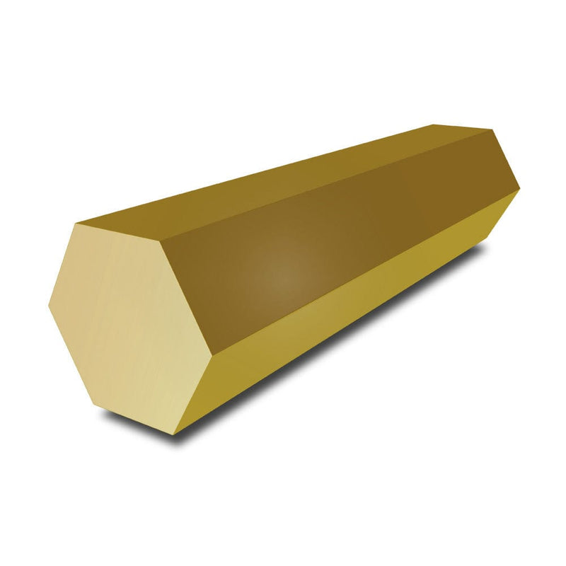 1 in (25.4mm) - Brass Hexagon Bar
